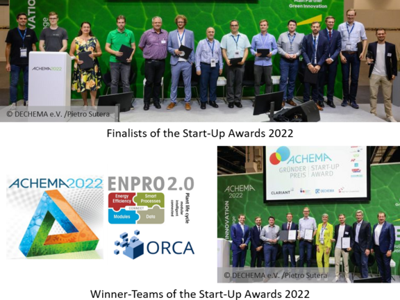 The image shows the finalists and winning start-ups of the achema 2022.