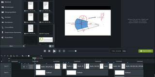 The image shows the preparation of digital teaching using Camtasia for editing a tutorial video. 
