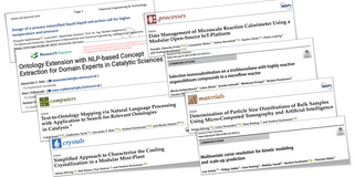 The image shows a compilation of journal headers and titles published recently .