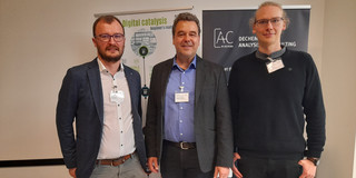 The image shows Hendrik Borgelt, Professor Norbert Kockmann and Alexander Behr at the ADCR 2023.