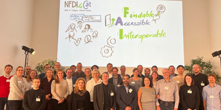 The image shows a group of people which are commited to NFDI4CAT. From the Laboratory of Equipment Design Alexander Behr, Hendrik Borgelt and Norbert Kockmann are shown.