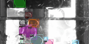 The image shows the droplet detection using AI methods.
