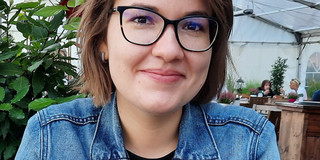 The image shows Biborka Boga, who was an exchange PhD student at the Laboratory in 2022.