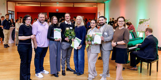 The picture shows the three winning teams of the Global Gallery 2026